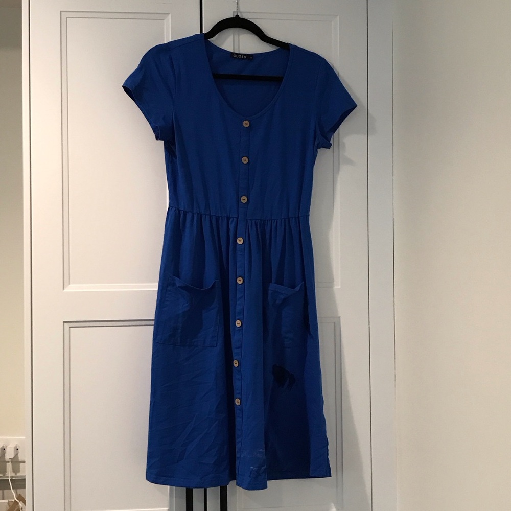 Blue Button-Down Women's Dress